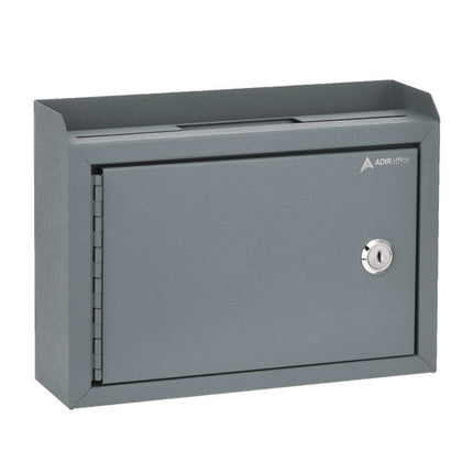 Medium Size Steel Multi-Purpose Secure Drop Box, 9.8 x 3.4 x 7.5, Gray