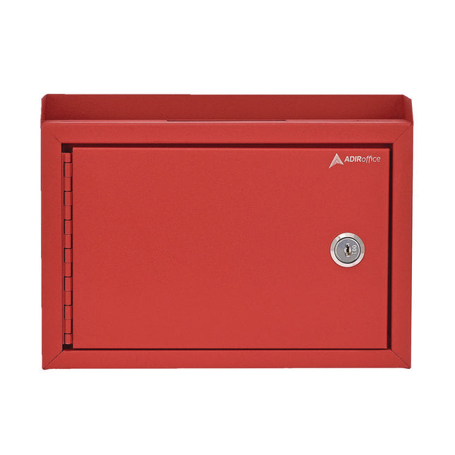 Medium Size Steel Multi-Purpose Secure Drop Box, 9.8 x 3.4 x 7.5, Red