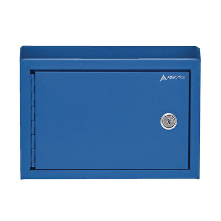 Medium Size Steel Multi-Purpose Secure Drop Box, 9.8 x 3.4 x 7.5, Blue