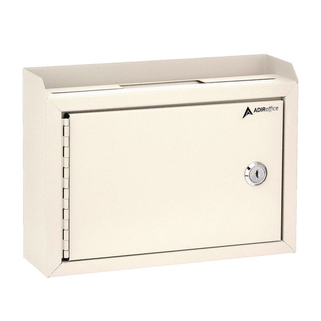 Medium Size Steel Multi-Purpose Secure Drop Box, 9.8 x 3.4 x 7.5, White