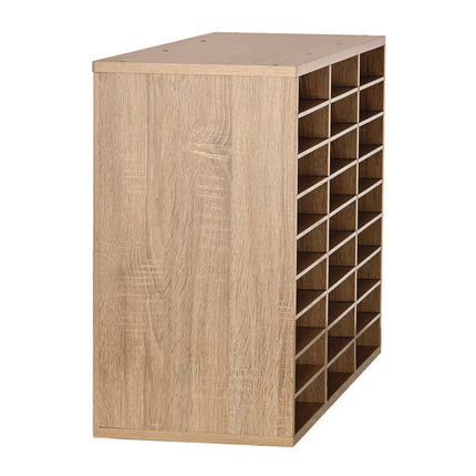 Wooden 27 Compartment Literature Organizer, 27 Sections, Letter Size, 31.49 x 11.81 x 21.65, Medium Oak