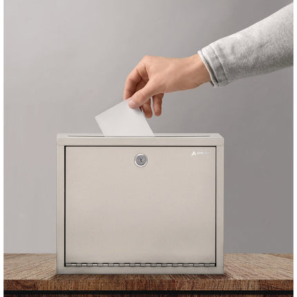 Large Size Steel Multi-Purpose Secure Drop Box, 12 x 3 x 10, Beige