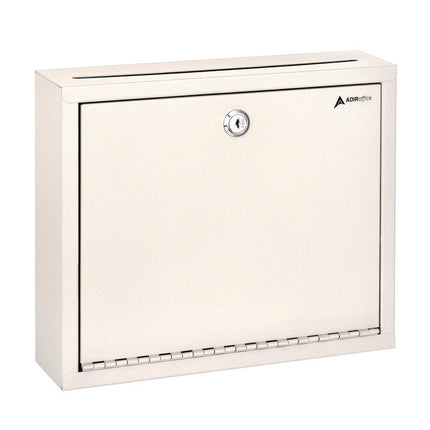 Large Size Steel Multi-Purpose Secure Drop Box, 12 x 3 x 10, White
