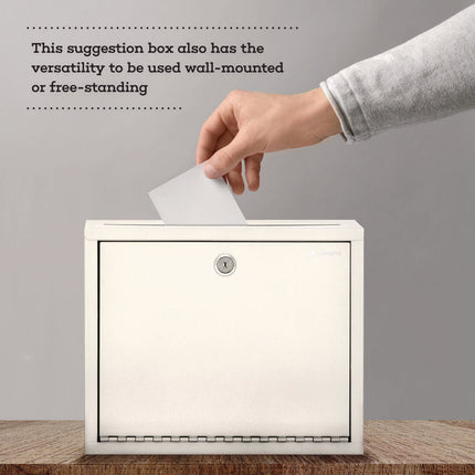 Large Size Steel Multi-Purpose Secure Drop Box, 12 x 3 x 10, White