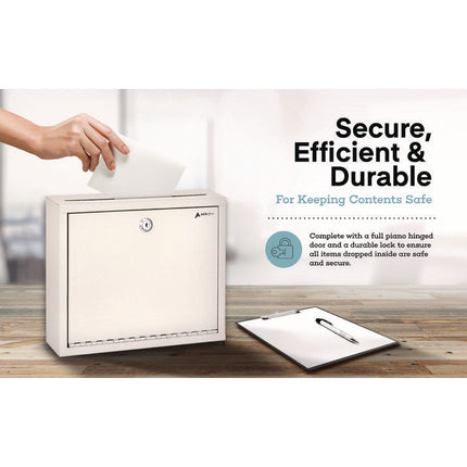 Large Size Steel Multi-Purpose Secure Drop Box, 12 x 3 x 10, White