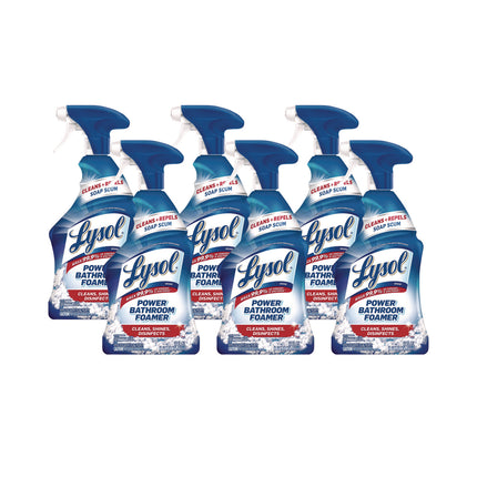 Disinfectant Power Bathroom Foamer, Liquid, Unscented, 22 oz Trigger Spray Bottle, 6/Carton