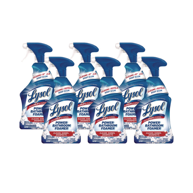 Disinfectant Power Bathroom Foamer, Liquid, Unscented, 22 oz Trigger Spray Bottle, 6/Carton