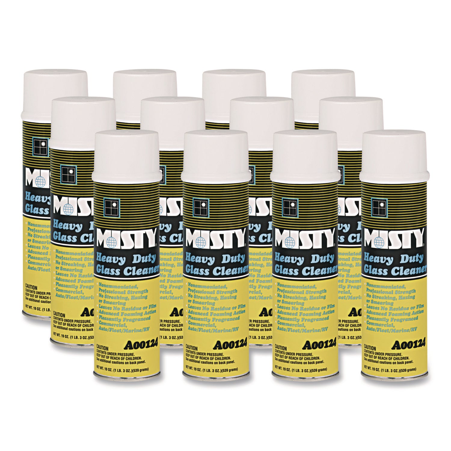 Heavy-Duty Glass Cleaner, Citrus, 20 Oz Aerosol Spray, 12/carton