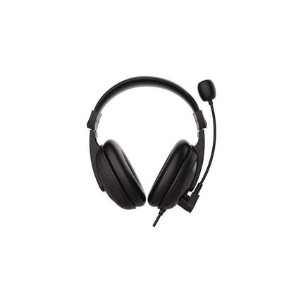 Deluxe Multimedia Stereo USB Headset with Adjustable Boom Microphone, Over the Head, Binaural