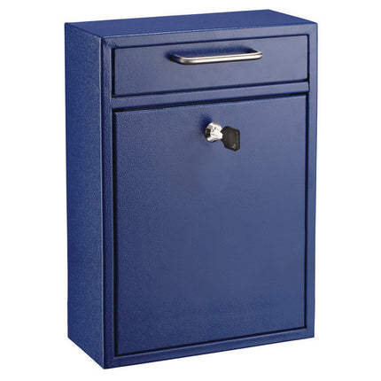 Large Ultimate Secure Drop Box Wall Mounted Mail Box, 11.2 x 4.7 x 16.2, Blue
