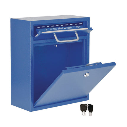 Medium Ultimate Wall Mounted Mail Box, 10.4 x 4.5 x 12, Blue