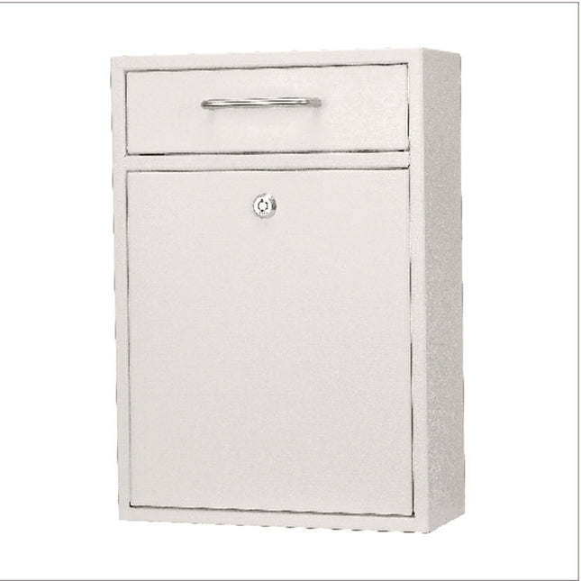 Large Ultimate Secure Drop Box Wall Mounted Mail Box, 11.2 x 4.7 x 16.2, White