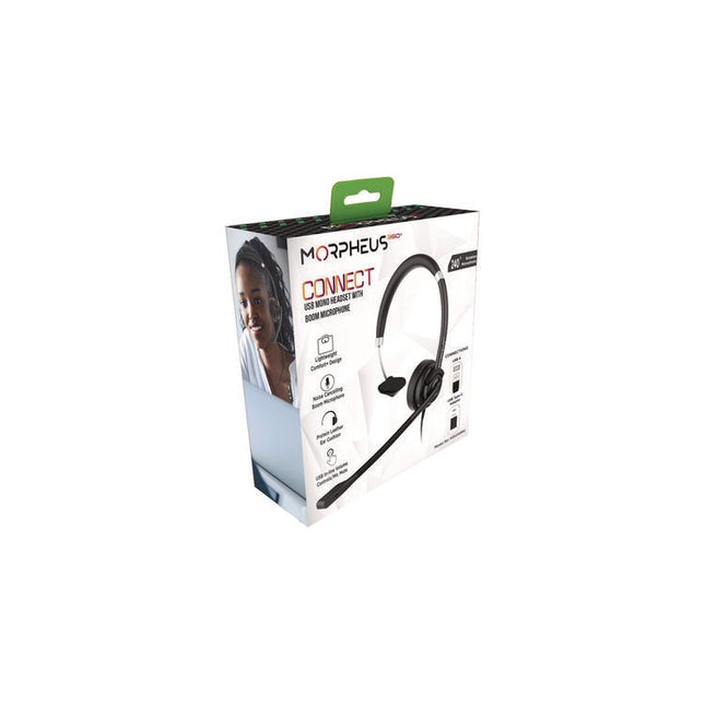 Connect USB Mono Headset with Boom Microphone, Over the Head