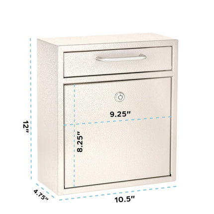 Medium Ultimate Wall Mounted Mail Box, 10.4 x 4.5 x 12, White