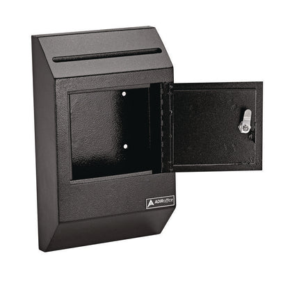 Heavy-Duty Weatherproof Secured Secure Drop Box, 10 x 4 x 16.3, Black