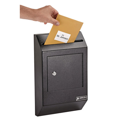 Heavy-Duty Weatherproof Secured Secure Drop Box, 10 x 4 x 16.3, Black