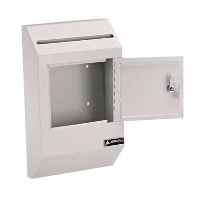 Heavy-Duty Weatherproof Secured Secure Drop Box, 10 x 4 x 16.3, White