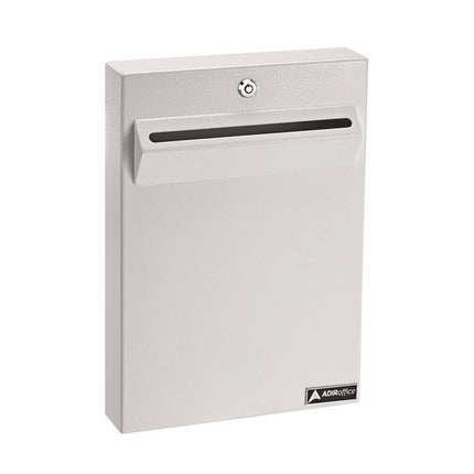 Large Wall Mounted Weatherproof Steel Secure Drop Box, 11 x 2.4 x 16, White