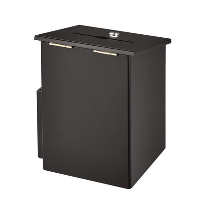 Squared Wood Locking Suggestion Box, 7.25 x 7.5 x 10, Medium Density Fiberboard, Black