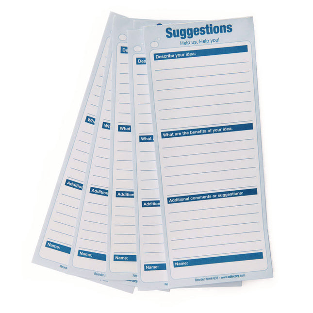 Suggestion Cards, 8.5 x 4, White, 50/Pack