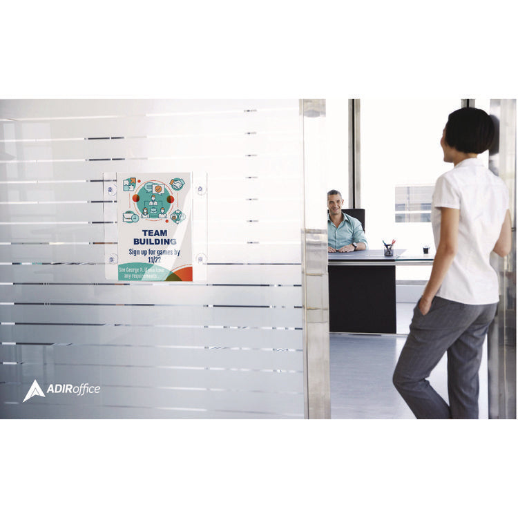 Clear Suction Acrylic Window Sign Holder, 8 x 11, Clear Frame, 6/Pack