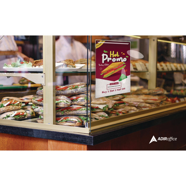 Wall Mount Side-Loading Acrylic Sign Holders, 8 x 11, Clear Frame, 6/Pack