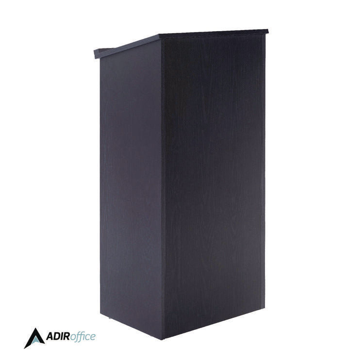 Wood Stand-up Podium Lectern Speaker Stand, 23 x 15 x 45.8, Black