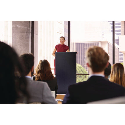 Wood Stand-up Podium Lectern Speaker Stand, 23 x 15 x 45.8, Black