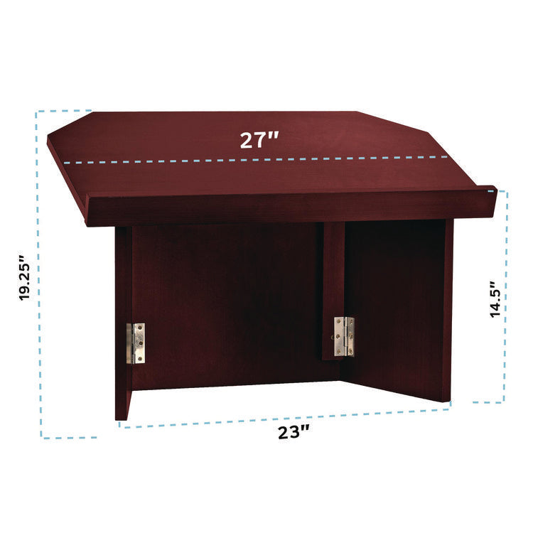 Foldable Tabletop Podium Lectern Speaker Stand, 27 x 16 x 19, Mahogany
