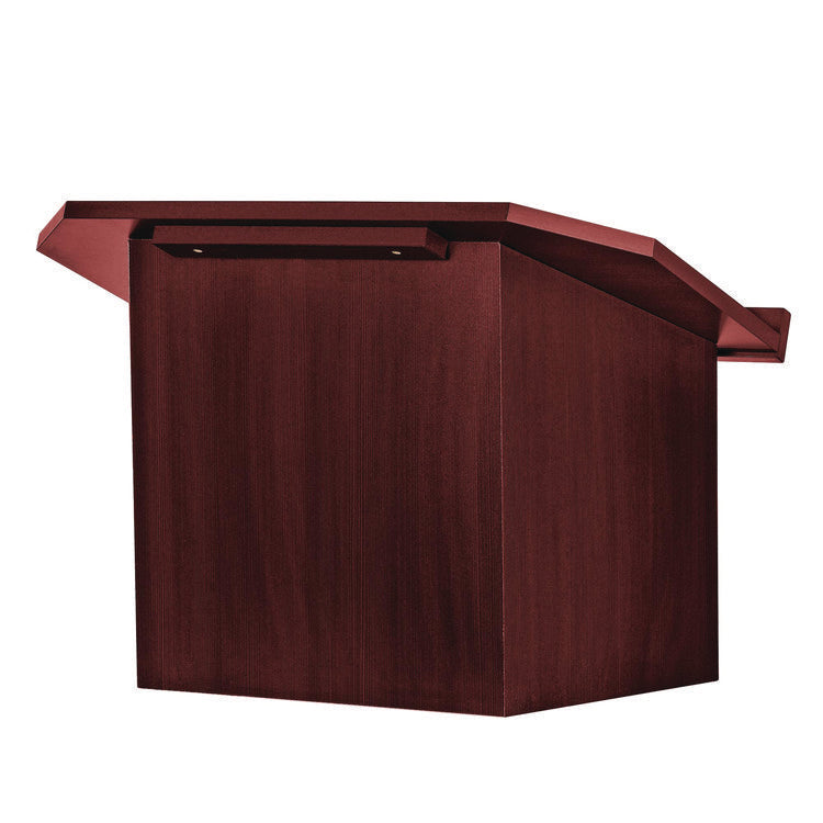 Foldable Tabletop Podium Lectern Speaker Stand, 27 x 16 x 19, Mahogany