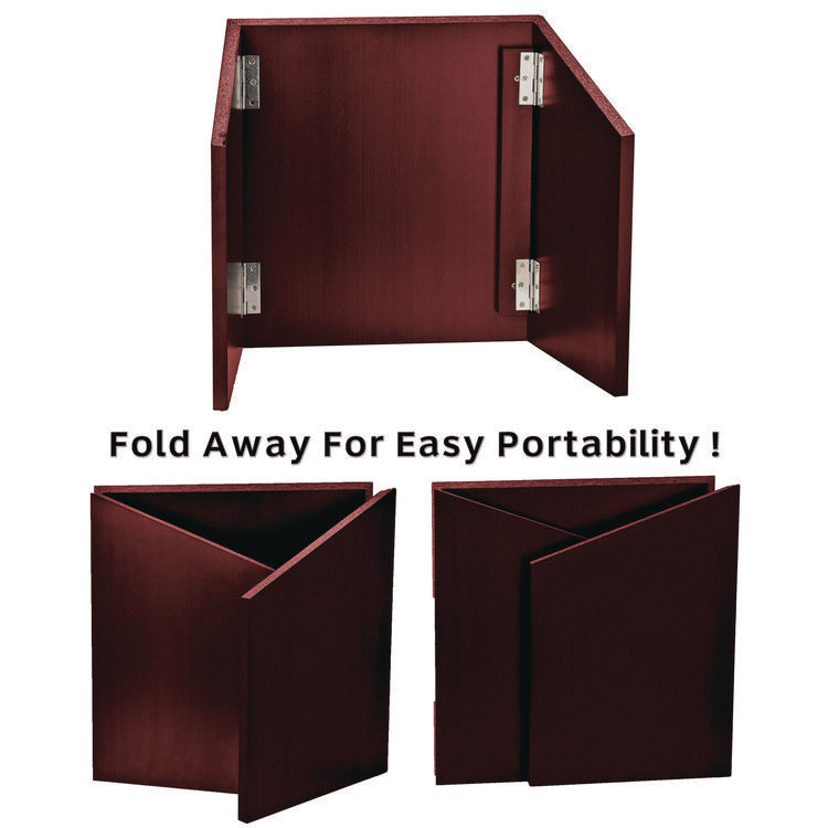 Foldable Tabletop Podium Lectern Speaker Stand, 27 x 16 x 19, Mahogany