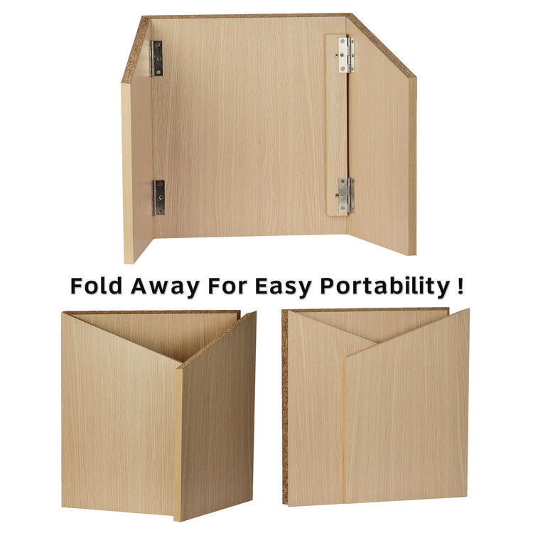 Foldable Tabletop Podium Lectern Speaker Stand, 27 x 16 x 19, Medium Oak