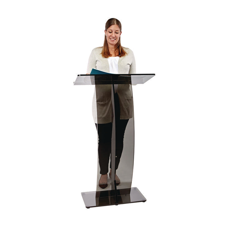 Acrylic Slanted Podium Lectern Speaker Stand, 26.75 x 12.5 x 47, Black