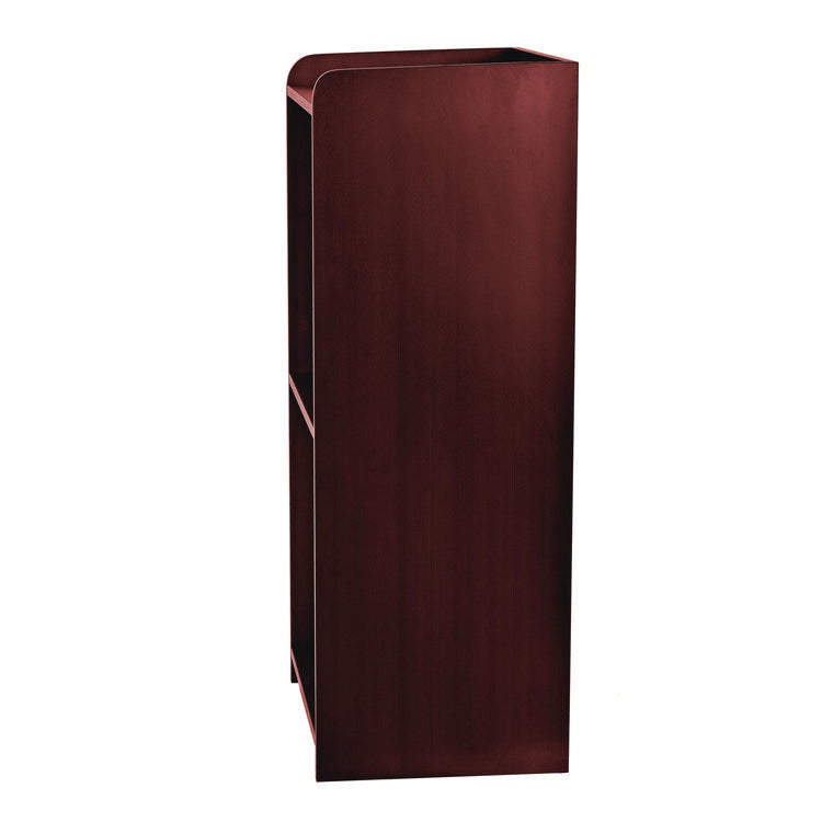 Wood Mobile Presentation Lectern Speaker Stand with Shelves, 22.44 x 16.53 x 45.98, Mahogany