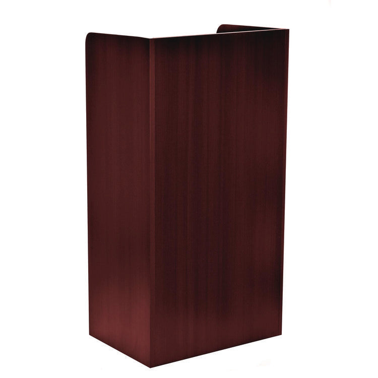 Wood Mobile Presentation Lectern Speaker Stand with Shelves, 22.44 x 16.53 x 45.98, Mahogany