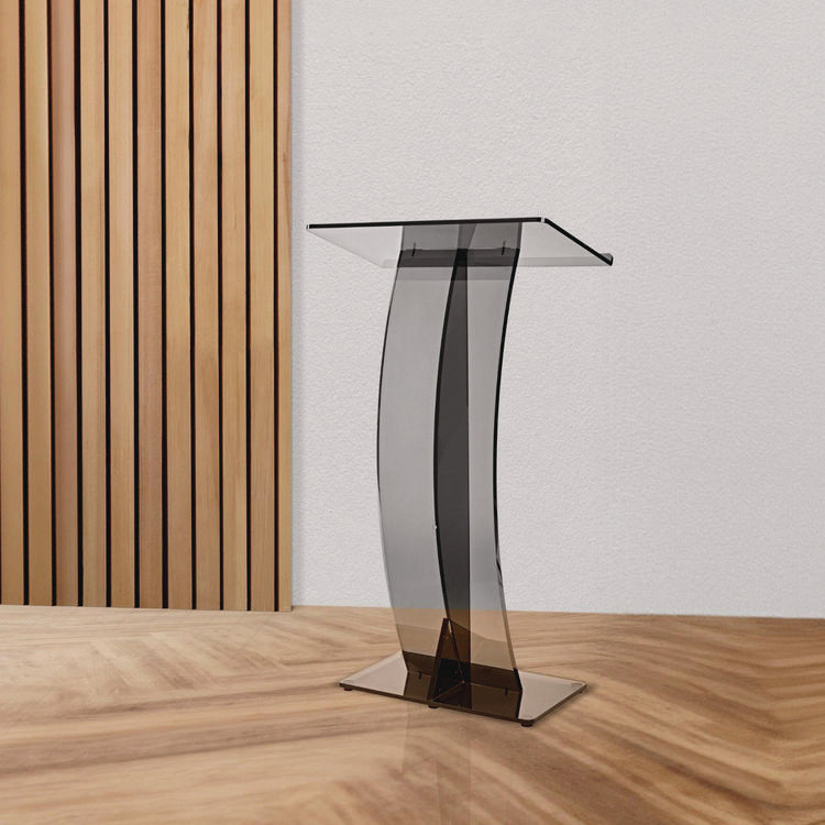 Acrylic Slanted Podium Lectern Speaker Stand, 26.75 x 12.5 x 47, Black