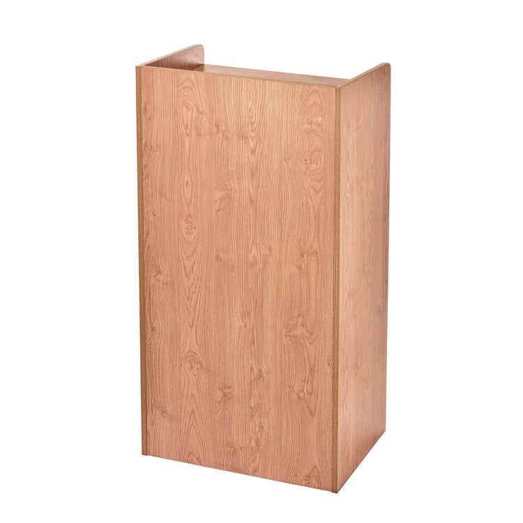 Wood Mobile Presentation Lectern Speaker Stand with Shelves, 22.44 x 16.53 x 45.98, Medium Oak