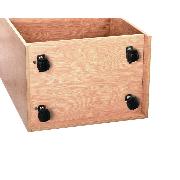 Wood Mobile Presentation Lectern Speaker Stand with Shelves, 22.44 x 16.53 x 45.98, Medium Oak