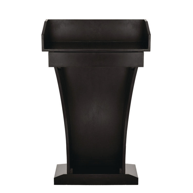 Wood Stand-Up Podium Lectern Speaker Stand with Drawer and Storage Area, 27.55 x 14 x 43.3, Black