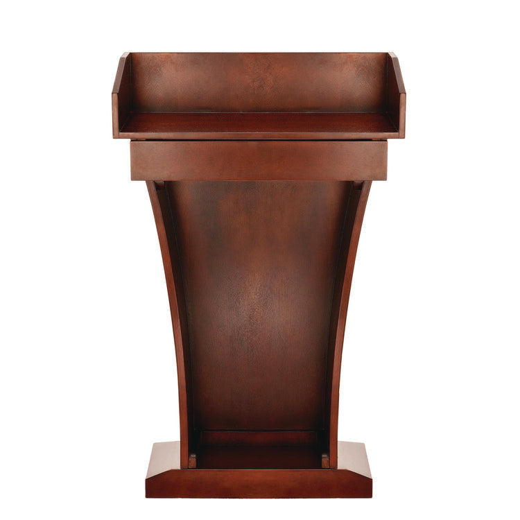 Wood Stand-Up Podium Lectern Speaker Stand with Drawer and Storage Area, 27.55 x 14 x 43.3, Cherry