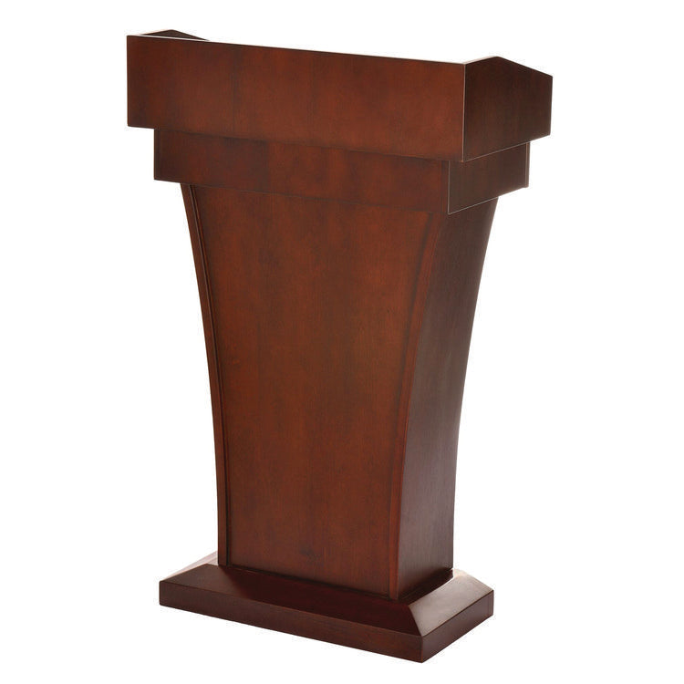 Wood Stand-Up Podium Lectern Speaker Stand with Drawer and Storage Area, 27.55 x 14 x 43.3, Cherry