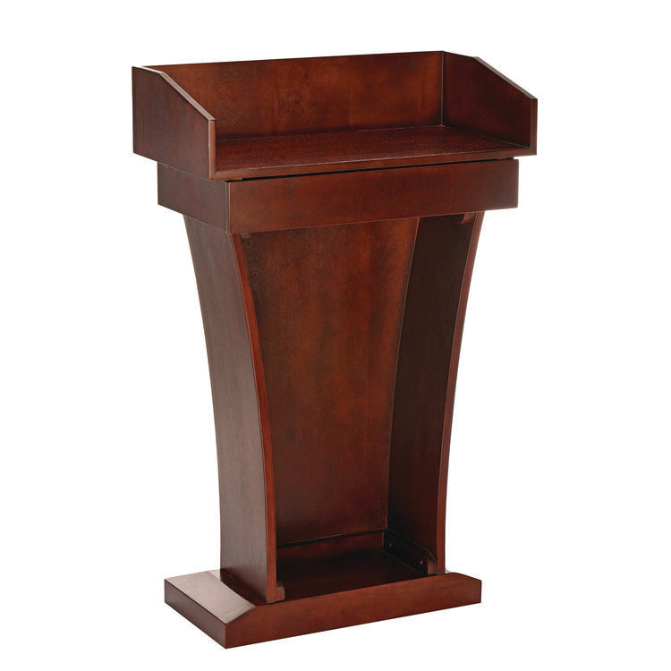 Wood Stand-Up Podium Lectern Speaker Stand with Drawer and Storage Area, 27.55 x 14 x 43.3, Cherry
