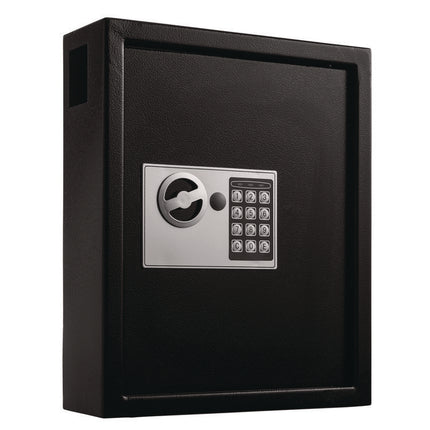Steel Digital Lock Key Cabinet, 40-Key, 13 x 4 x 14.3, Stainless Steel 304, Black