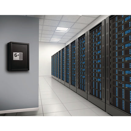 Steel Digital Lock Key Cabinet, 40-Key, 13 x 4 x 14.3, Stainless Steel 304, Black