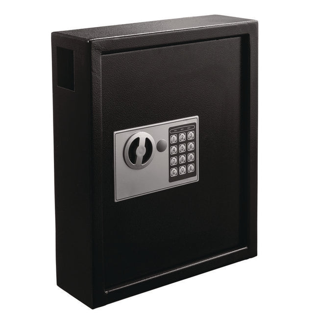 Steel Digital Lock Key Cabinet, 40-Key, 13 x 4 x 14.3, Stainless Steel 304, Black