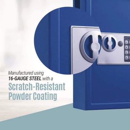 Steel Digital Lock Key Cabinet, 40-Key, 13 x 4 x 14.3, Stainless Steel 304, Blue