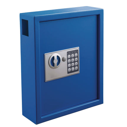 Steel Digital Lock Key Cabinet, 40-Key, 13 x 4 x 14.3, Stainless Steel 304, Blue