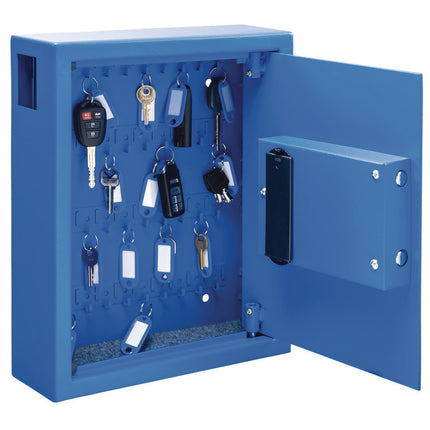 Steel Digital Lock Key Cabinet, 40-Key, 13 x 4 x 14.3, Stainless Steel 304, Blue