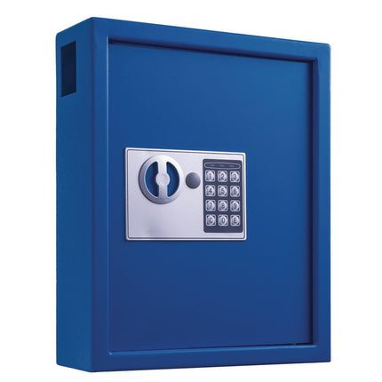 Steel Digital Lock Key Cabinet, 40-Key, 13 x 4 x 14.3, Stainless Steel 304, Blue