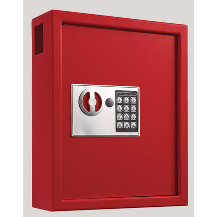Steel Digital Lock Key Cabinet, 40-Key, 13 x 4 x 14.3, Stainless Steel 304, Red